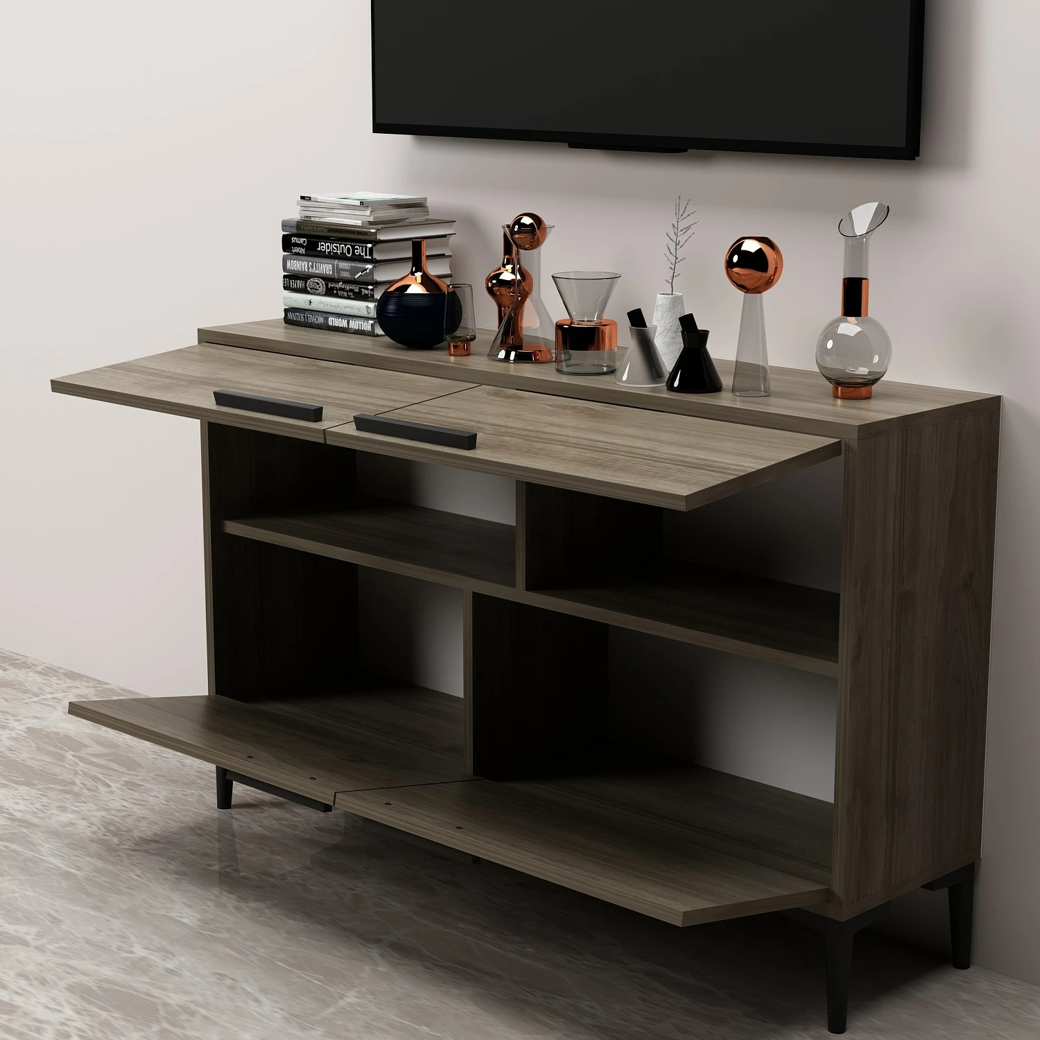 Komodë TV Hanah Home, ngjyrë arre, Ctn