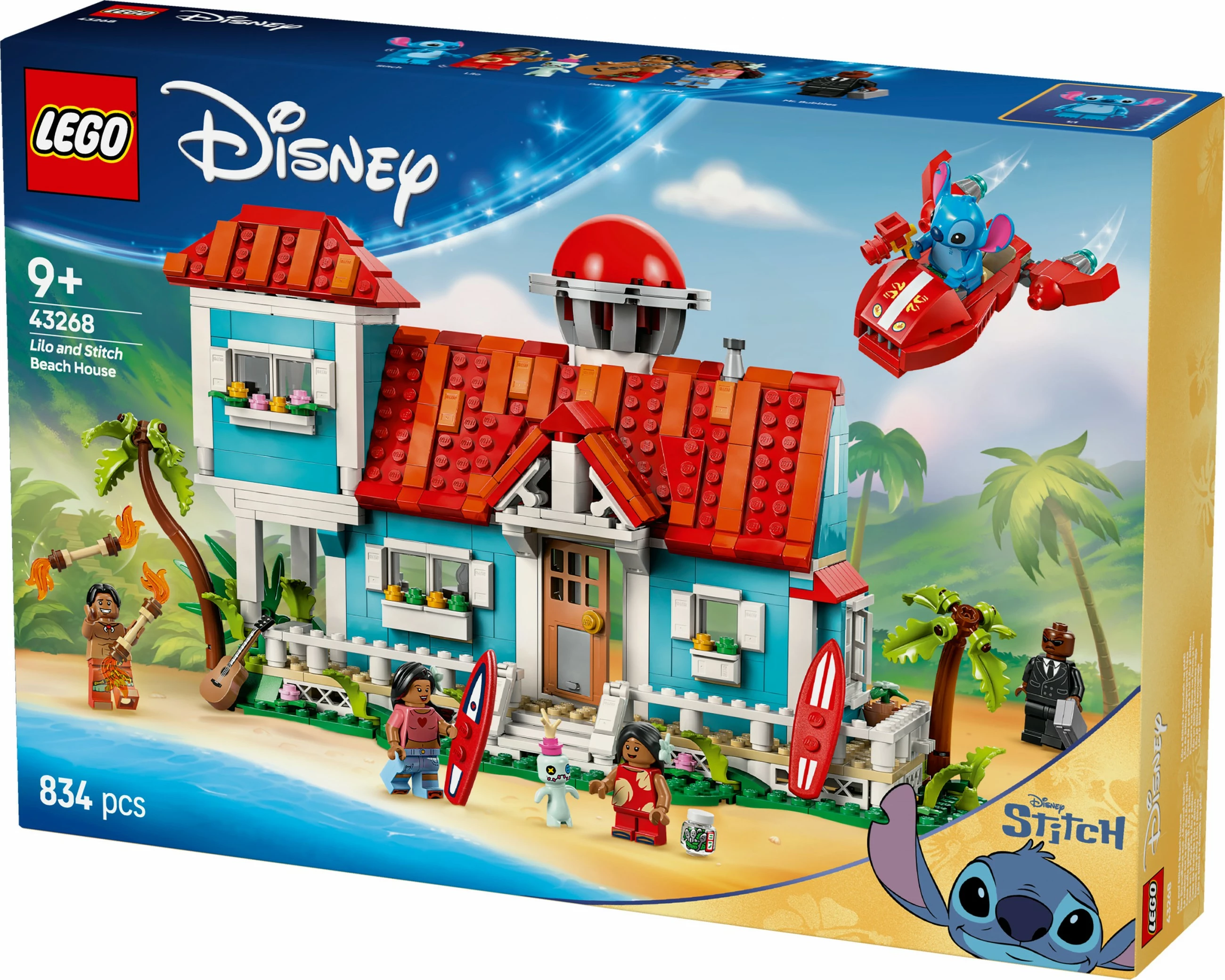 Set ndërtimi LEGO Lilo dhe Stitch Beach House, 834 copë, plastikë, shumëngjyrësh