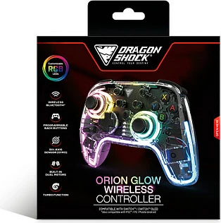 Gamepad DragonShock Orion Glow për Nintendo Switch, wireless, RGB, USB-C, i zi