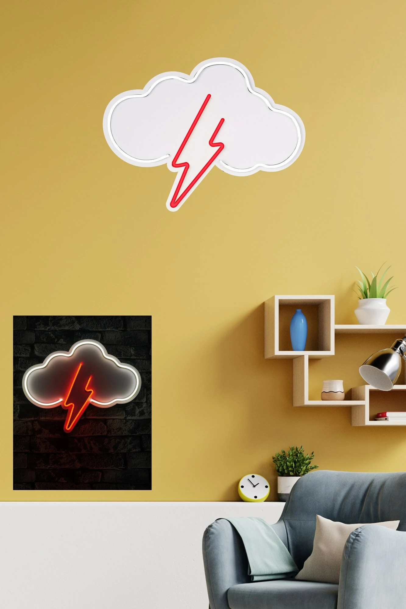 Dritë dekorative LED, formë re me rrufe, plastikë, e bardhë dhe e kuqe