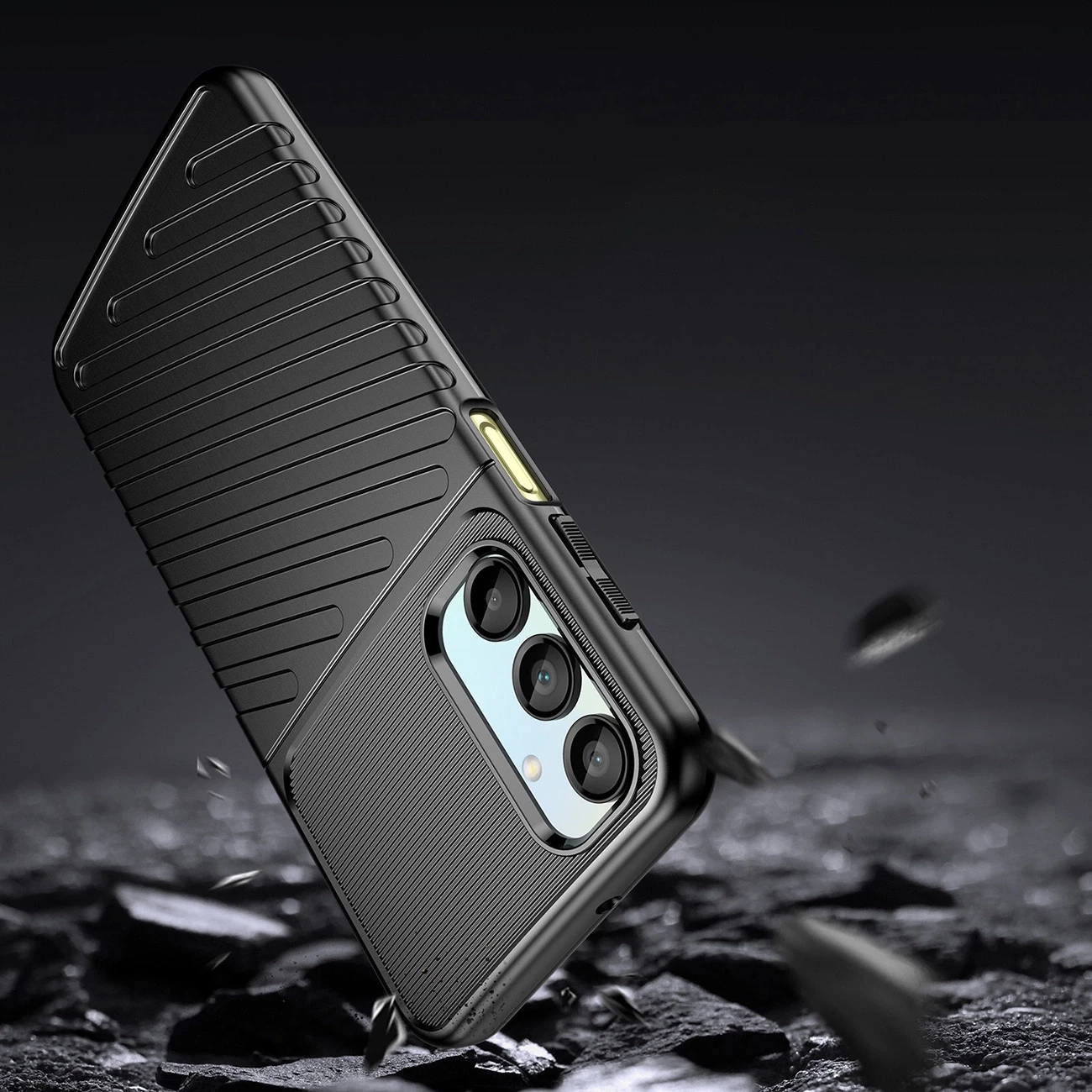 Mbështjellës Hurtel Thunder Case për Samsung Galaxy A56/A36, silikon, i blinduar, i zi