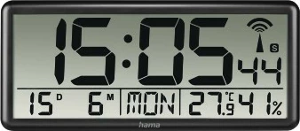 Orë elektronike Hama 186352, dixhitale, alarm, mur/tavolinë, e zezë