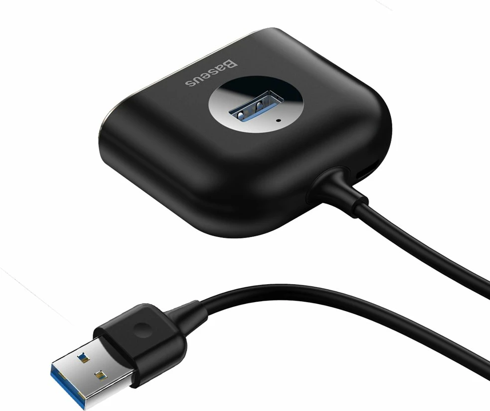 HUB Baseus Square CAHUB-AY01, 4 porte USB-A, 1m, e zezë