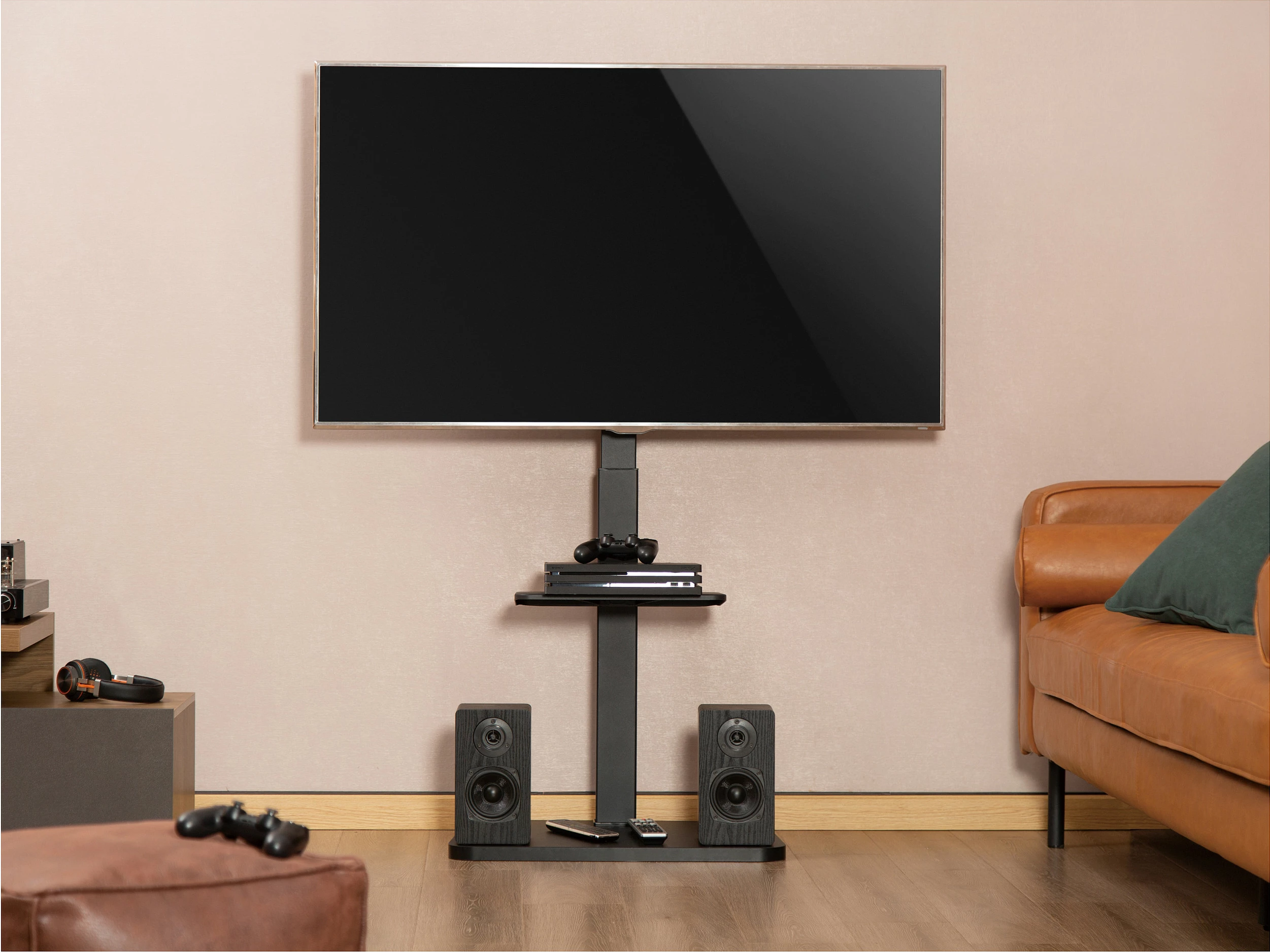 Stativ dyshemeje për TV EQUIP 650613, 37-75", VESA 600x400, 40 kg, i zi