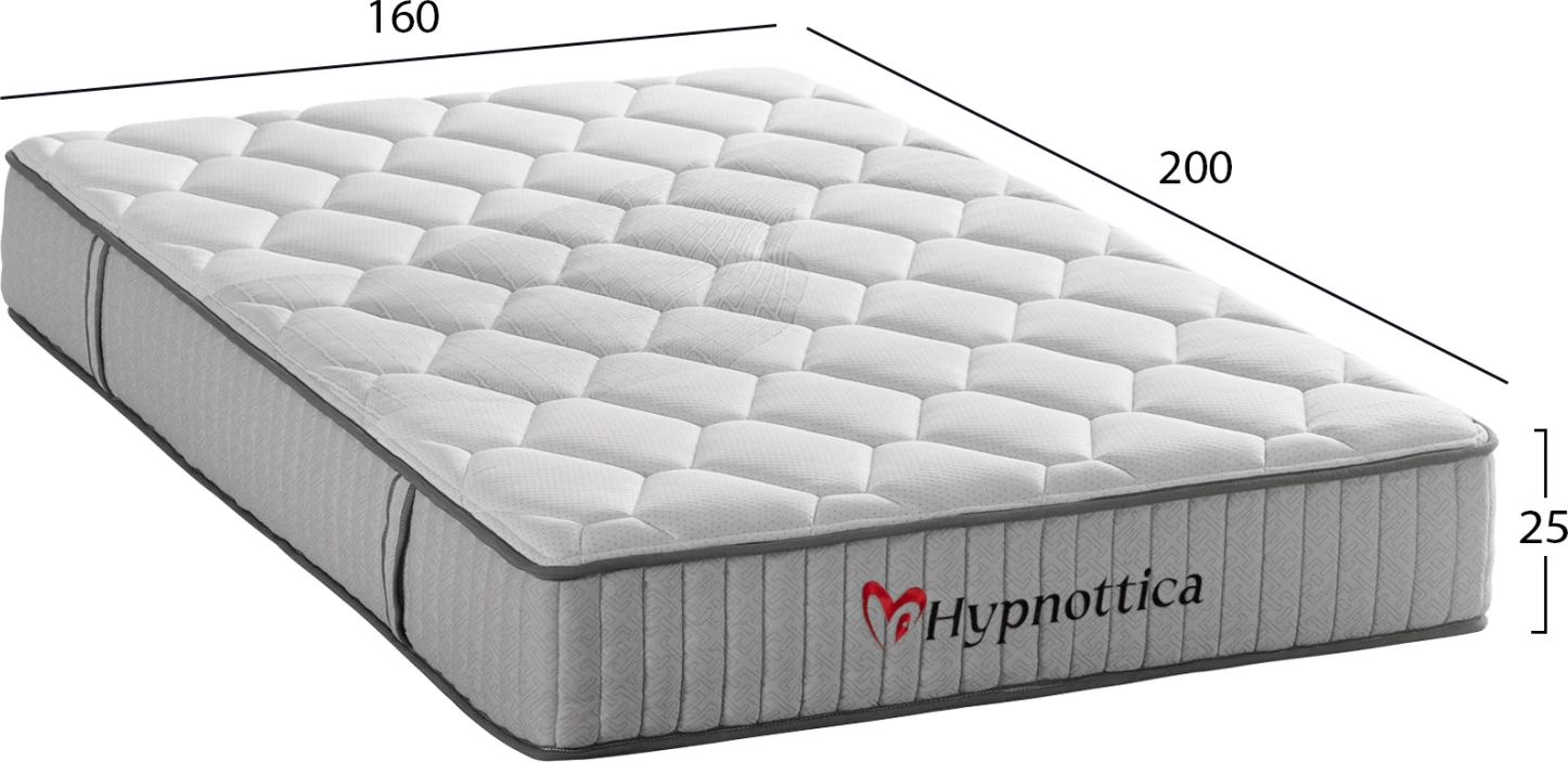 Dyshek king-size HYPNOTTICA, susta xhepi, i bardhë, 160x200x25cm