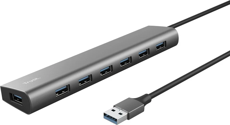 Hub USB Trust Halyx, 5000 Mbit/s, Silver