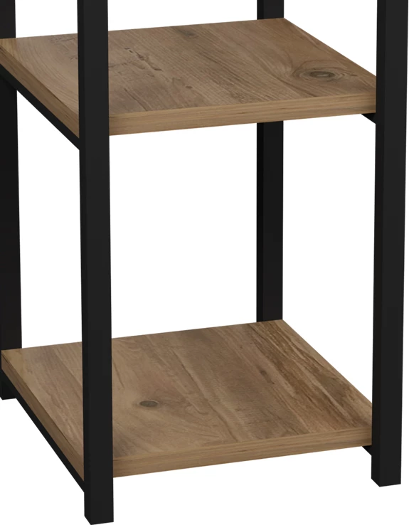 Raft metalik dhe melamine, ngjyrë natyrale, 33x28x70cm