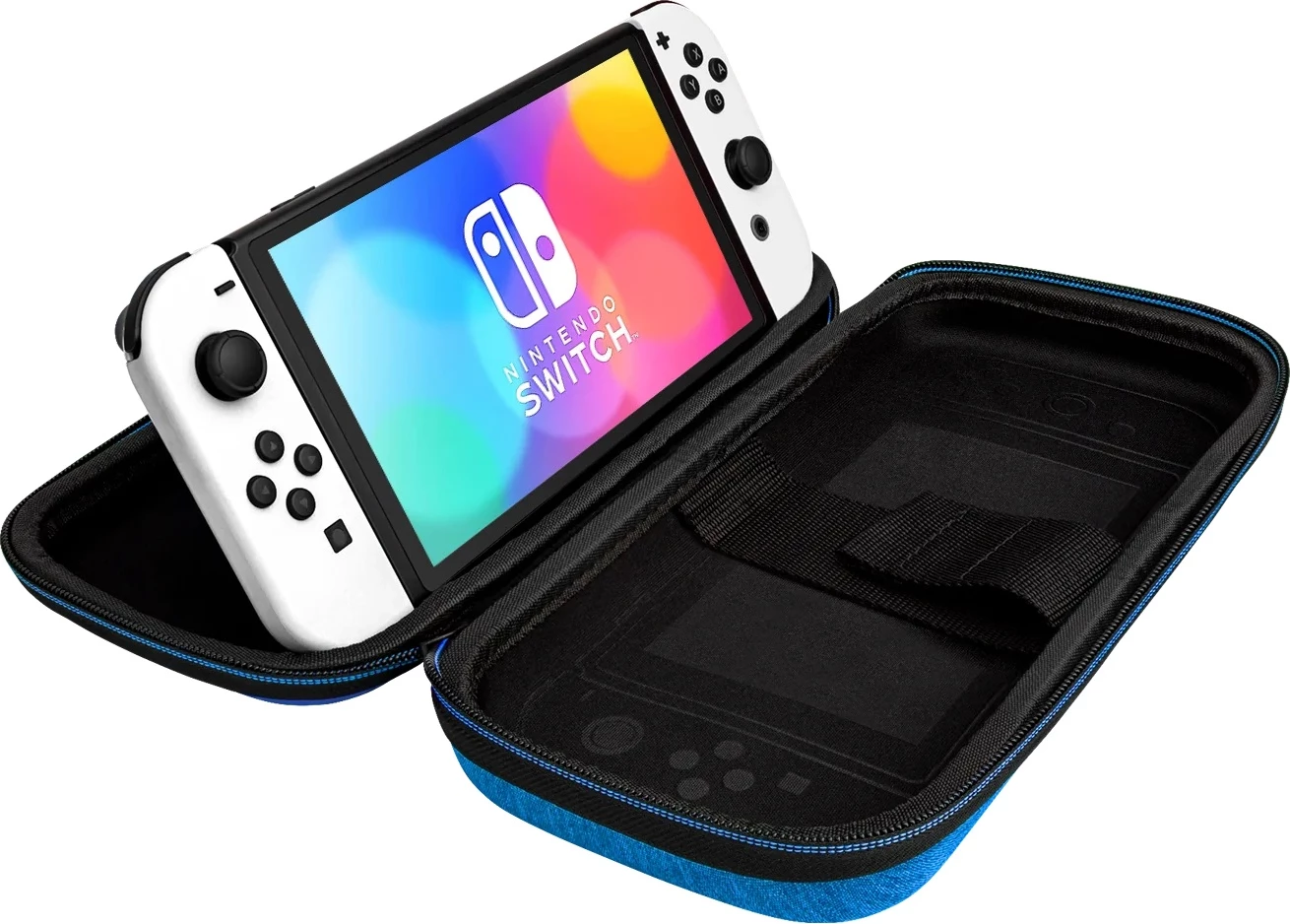 Çantë mbrojtëse PDP Deluxe Bag Glow in the Dark Link për Nintendo Switch/Switch Lite/Switch OLED, e zezë-blu