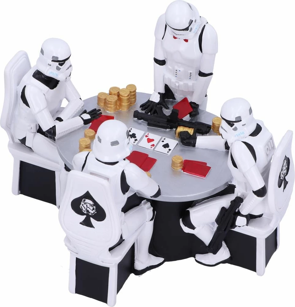 Figurinë Nemesis Now Star Wars Stormtrooper Poker Face, polyresin e pikturuar me dorë, bardhë/zi