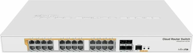 Switch MikroTik CRS328-24P-4S+RM, 24x Gigabit PoE+, 4x SFP+ 10GbE, rackmount, i bardhë