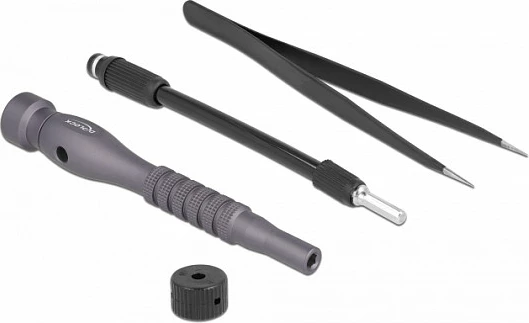 Set kaçavidash precize DeLOCK 64127, 102 bit, me kasë, i zi