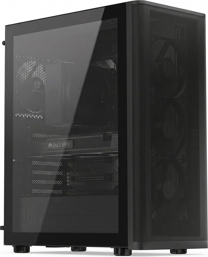 Kasë Endorfy Ventum 400 Air, midi-tower, panel xhami, e zezë