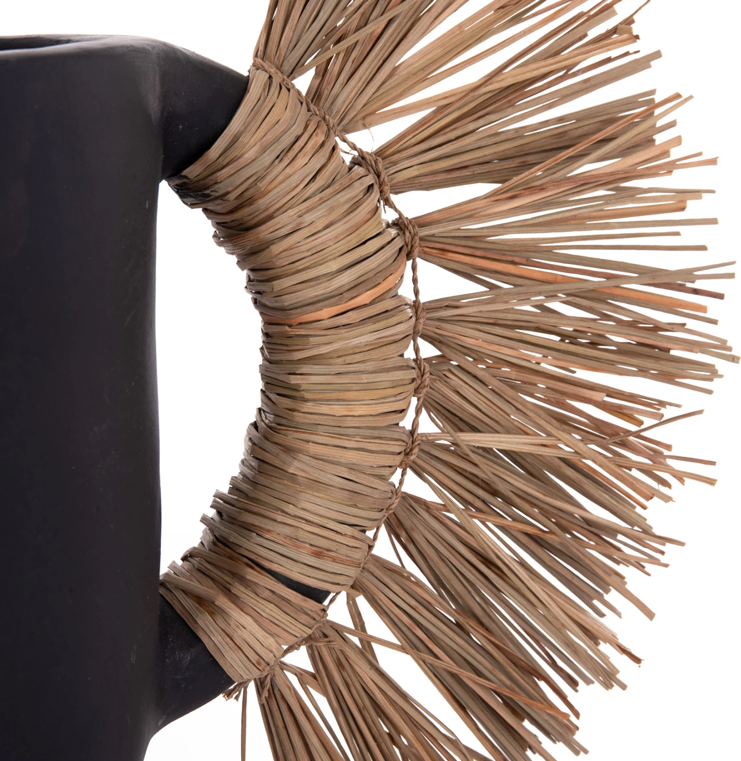 Vazo dekorative tavoline ALICA, terrakotë e zezë, bar i thatë, 55x19x34cm