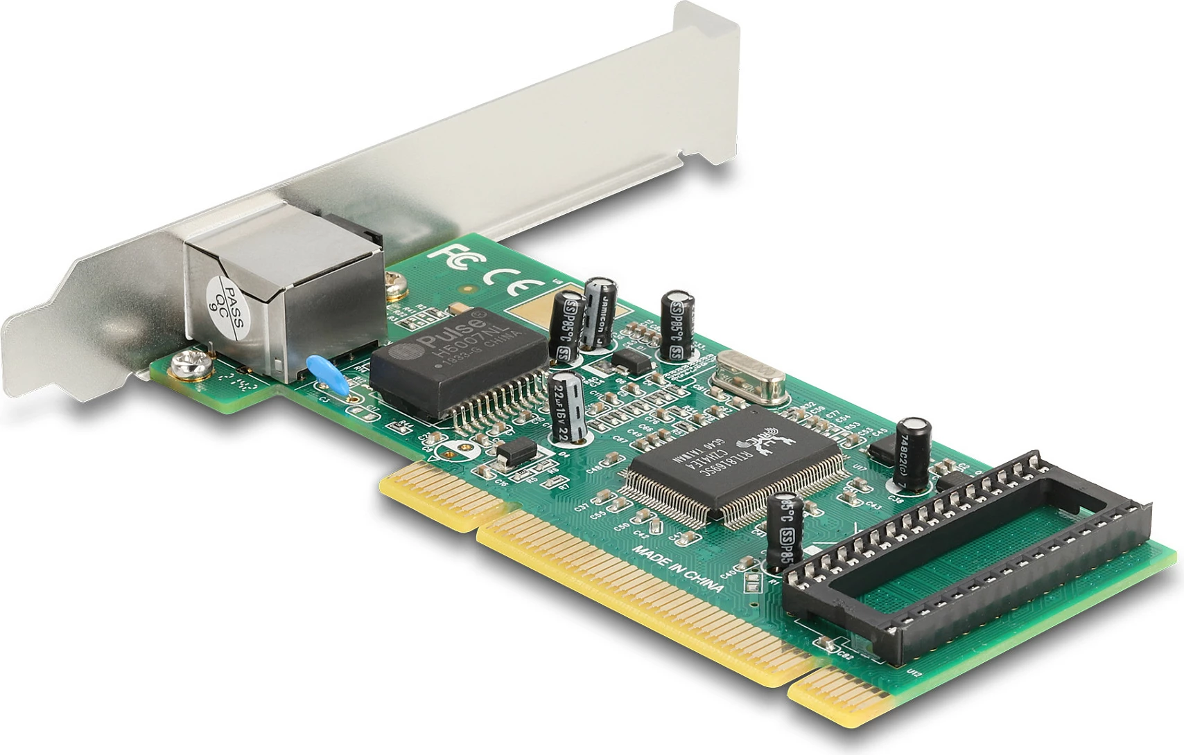 Kartelë rrjeti DeLOCK PCI Gigabit LAN RTL, 1x RJ45, PCI 2.3, Full-height/Low-profile, Gjelbër/Hiri