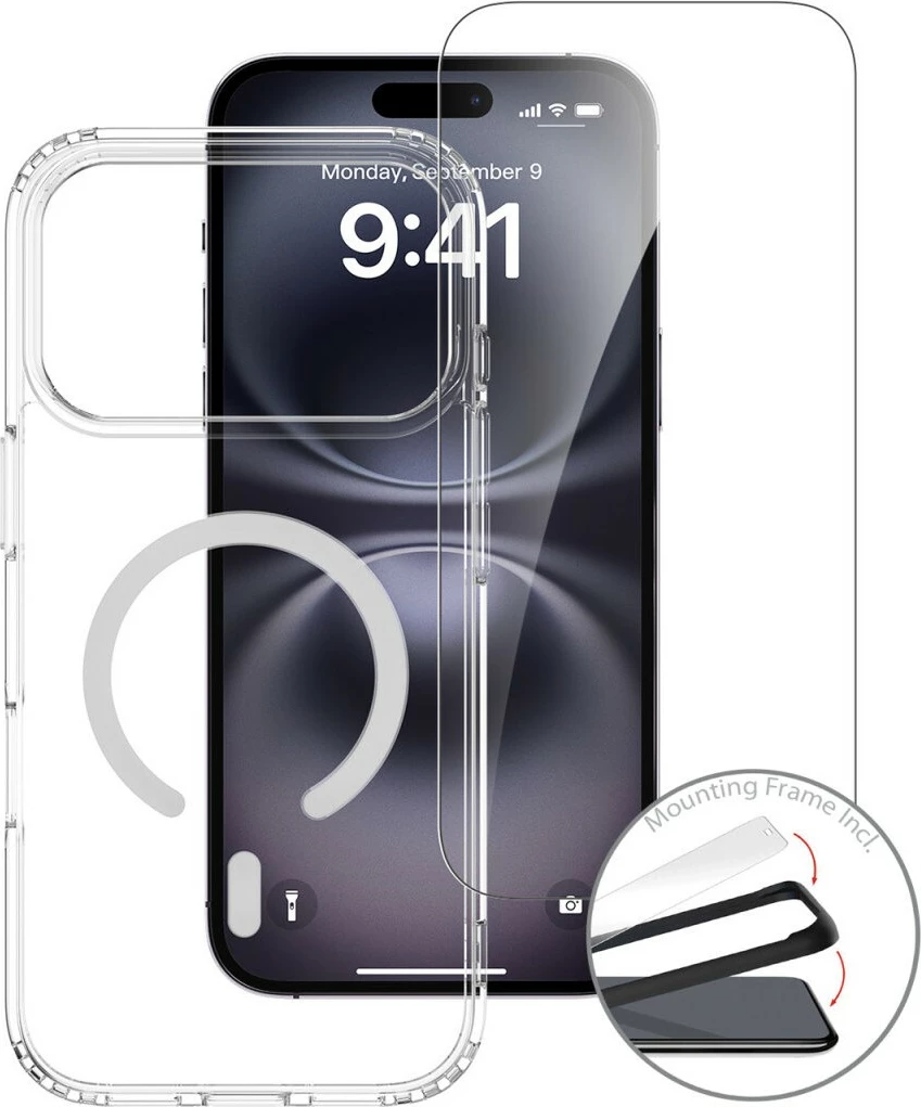 Mbështjellës 4smarts 3in1 Premium Starter Set për iPhone 17 Pro Max, transparent