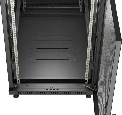 Kabinet rack LANBERG 19" 27U 600x1000mm, në këmbë, dyer të shpuara, i zi
