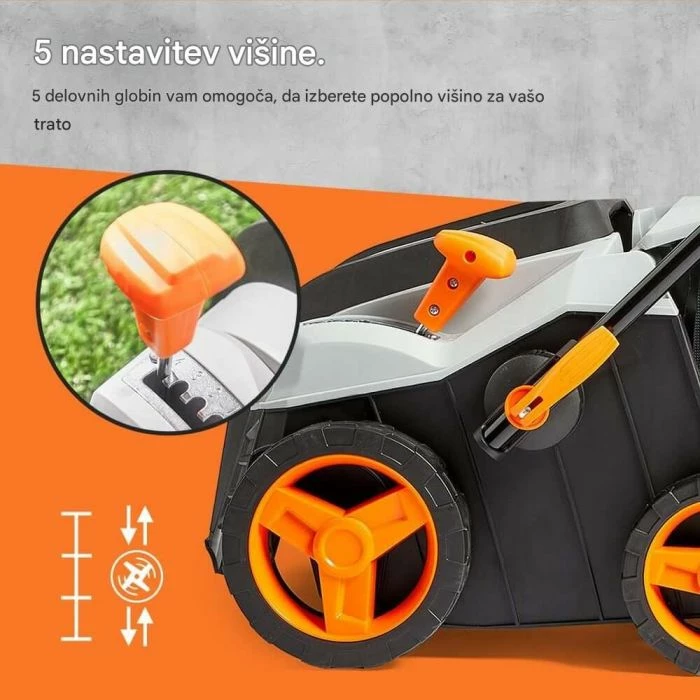 Vertikutues dhe aerator elektrik VONHAUS 2500192, 1800W, 38 cm, kosh 55 L