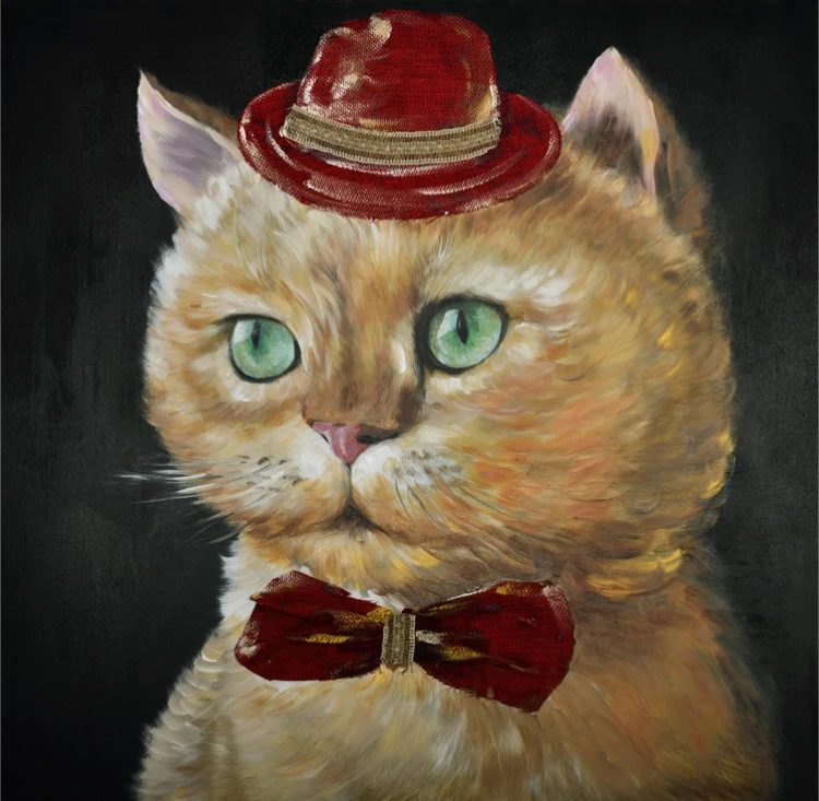 Pikturë dekorative me mace, shumëngjyrëshe, 100x100x3 cm