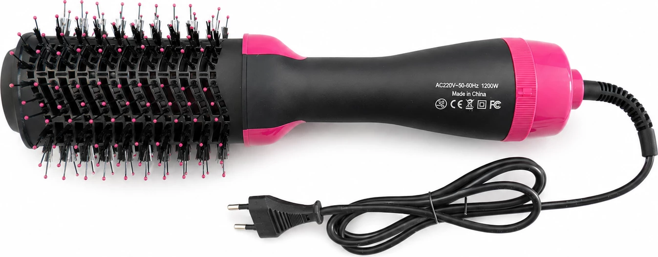 Furçë tharëse dhe stilizuese One Step Hot Air Brush, 1200W, e zezë/rozë