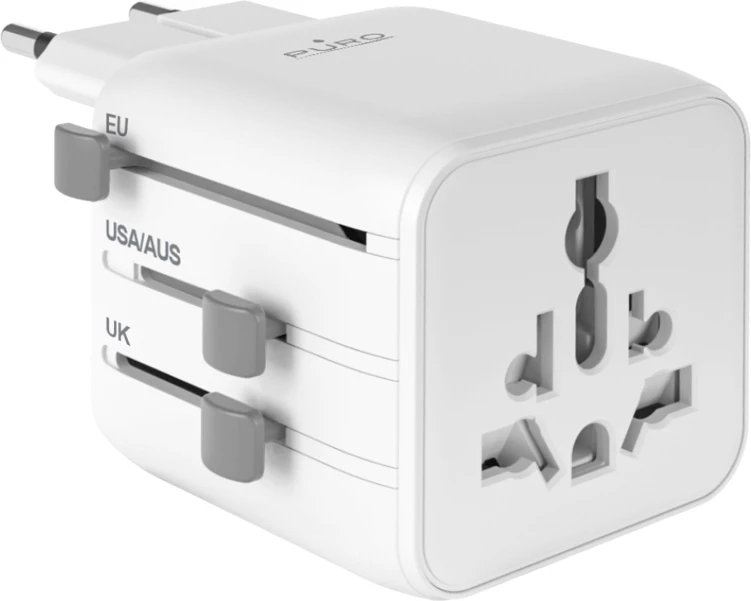 Adapter universal udhëtimi, Puro, Universal Travel Adapter, 2500 W 250 V 10 A, EU/UK/US/AUS, bardhë