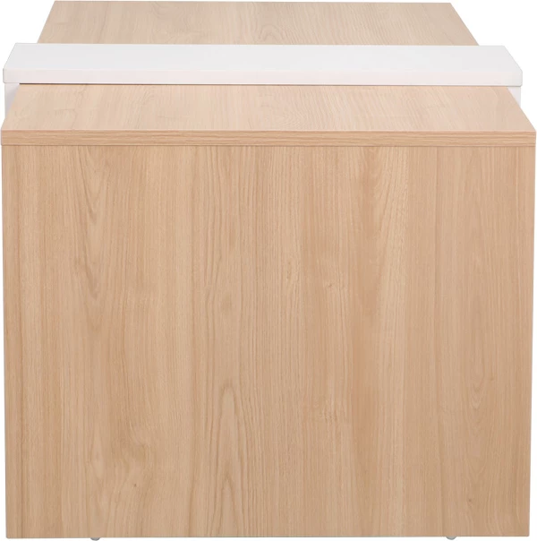 Tavolinë kafeje Cozeto, ngjyrë natyrale-bardhë, 100x53x41.5cm