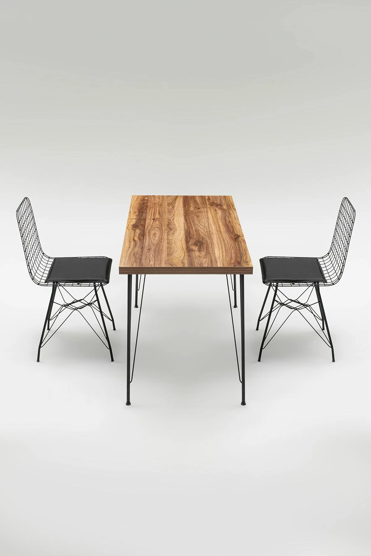 Tavolinë me karrige (5 copë), Skye Decor, Nmsymk001, ngjyrë lis dhe e zezë