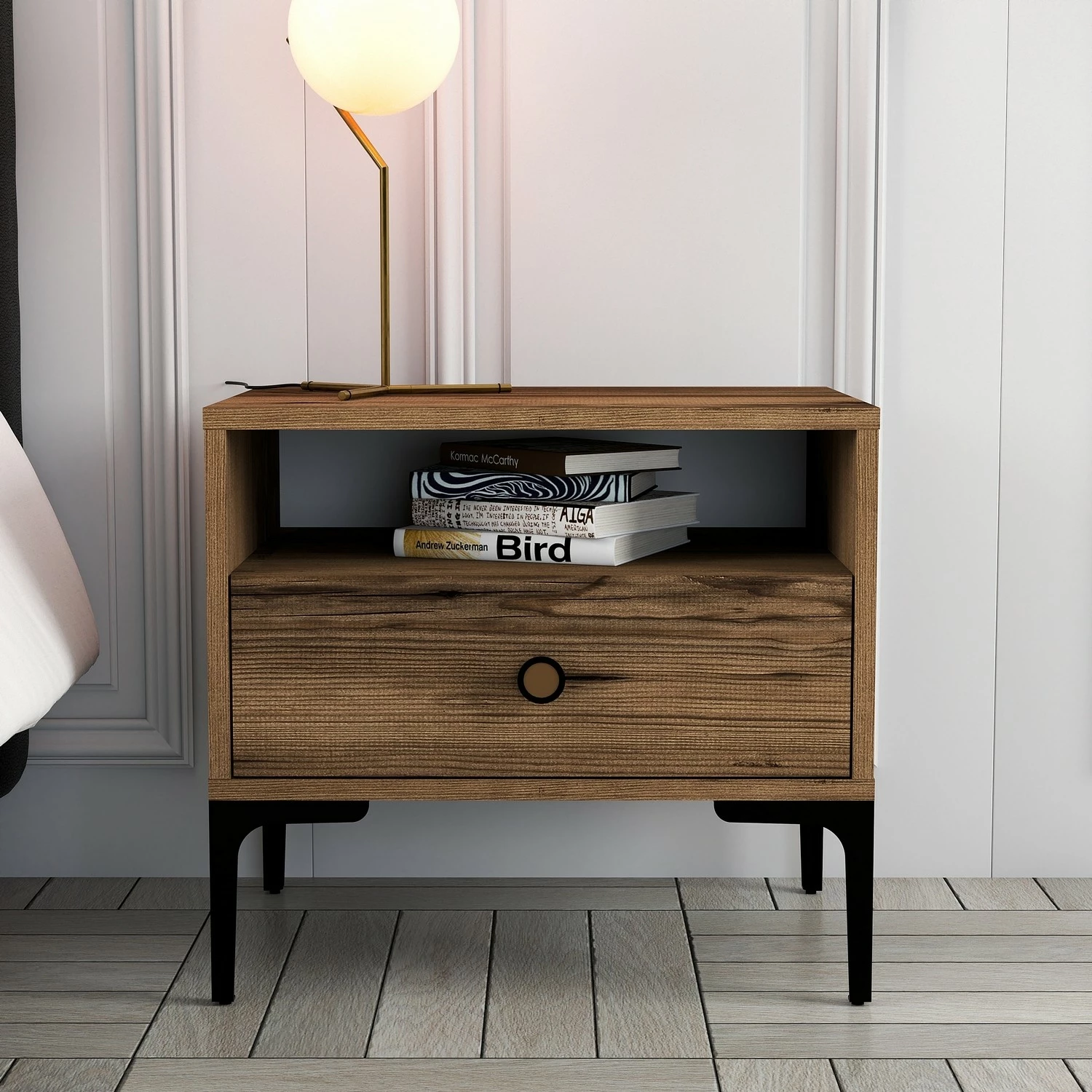 Komodinë Hanah Home, Lizbon 532, ngjyrë arre