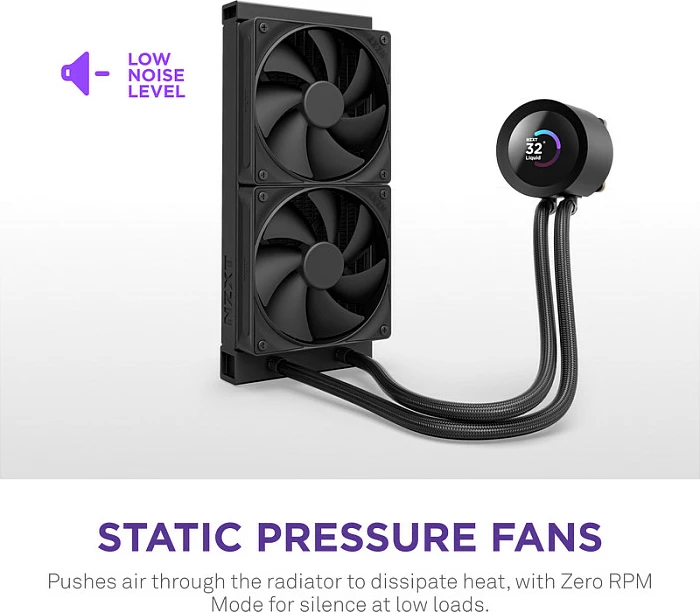 Ftohës lëngshëm AIO NZXT Kraken Plus V2 240 Display RL-KN240-B2, 240mm, i zi