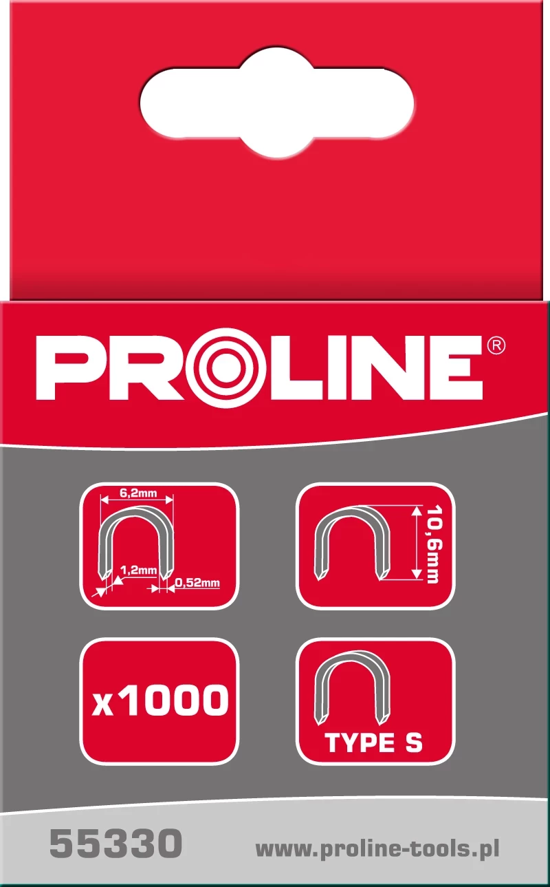Sponka Proline 55330 tip S 10mm 6,2×1,2mm 1000 copë