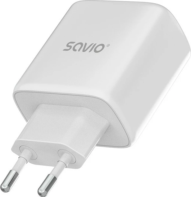Karikues muri Savio LA-10 me kabllo USB-C 30W, Bardhë