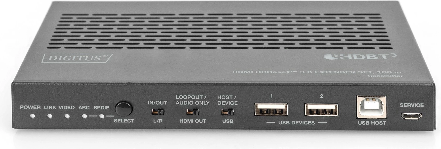 HDMI Extender Digitus HDBaseT 3.0 Set, transmetues & pranues, 100m, Cat6a, e zezë