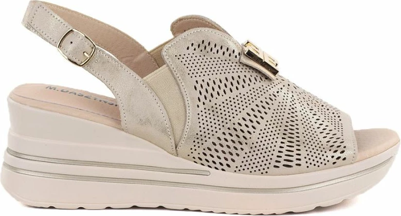 Sandale platforme për femra M. Daszyński 25144-4, të arta