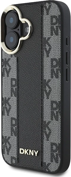 Mbështjellës DKNY për iPhone 16 Plus, MagSafe, lëkurë ekologjike, i zi