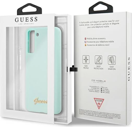 Mbështjellës Guess GUHCS21MLSLMGLB për Samsung Galaxy S21+, silikon, blu