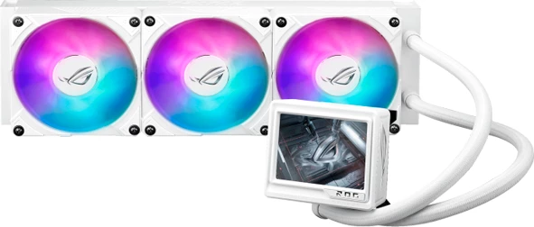 Ftohës i lëngshëm AIO për CPU ASUS ROG Ryujin III 360 ARGB Extreme White Edition, 3x120mm, ekran LCD 3.5\", i bardhë