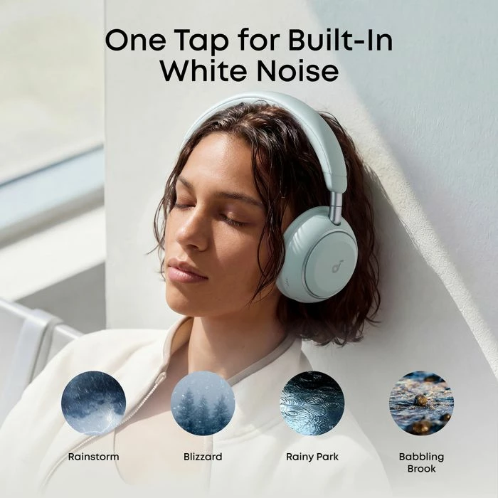 Kufje Bluetooth over-ear Anker Soundcore Space 2 D1402G61, ANC 4-nivel, Hi-Res/LDAC, deri 70 orë, të gjelbra, me këllëf udhëtimi