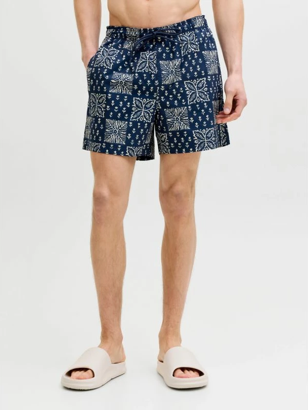 Shorce noti për meshkuj Jack&Jones JPSTMAUI SHELL AOP SWIM SHORTS REG 12291808, blu [Madhësia: M]