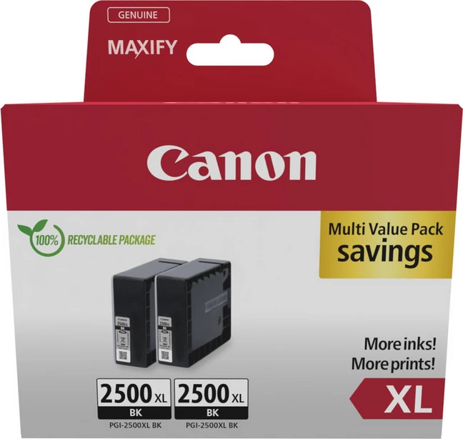 Kasetë boje, Canon PGI-2500XL 9254B011, 70.9 ml, rendiment 2500 faqe, e zezë, paketë dyshe