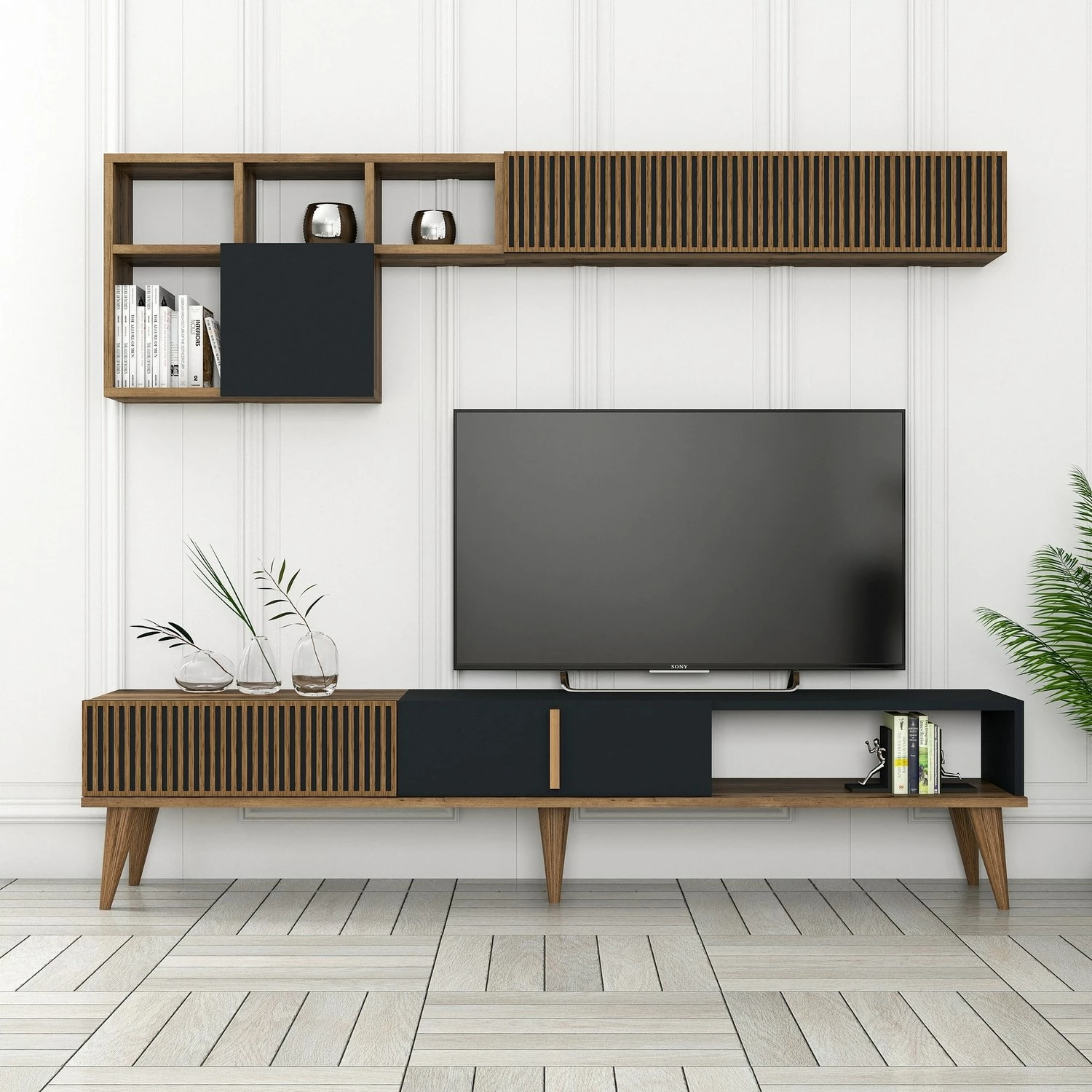 Komodë TV Hanah Home Milan, ngjyrë arre dhe antracit