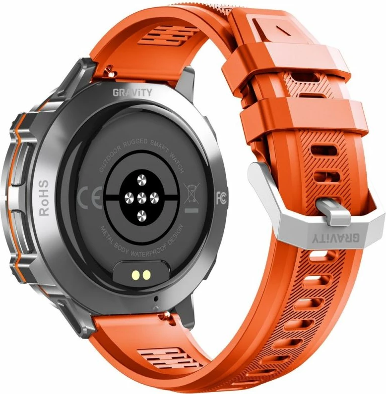 Smartwatch Gravity GT42-4 për meshkuj, rrip grafit + byzylyk