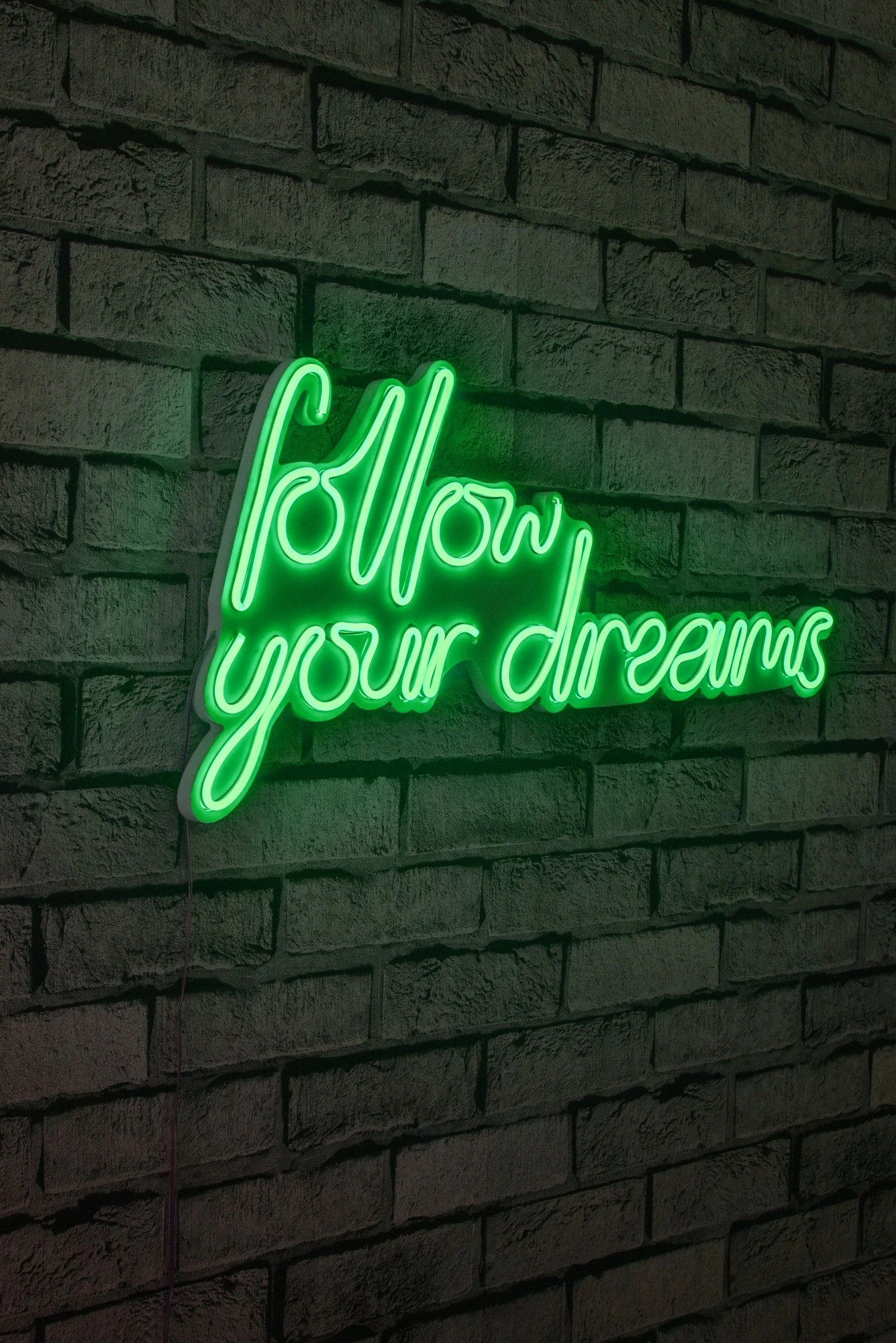 Dritë dekorative plastike LED, 'Follow Your Dreams', ngjyrë e gjelbër