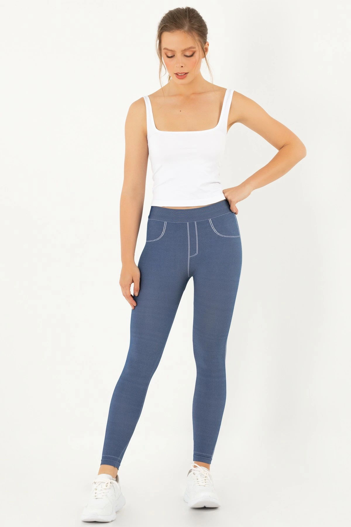 Leggings Jumeon, ngjyrë blu e errët, 230-000504