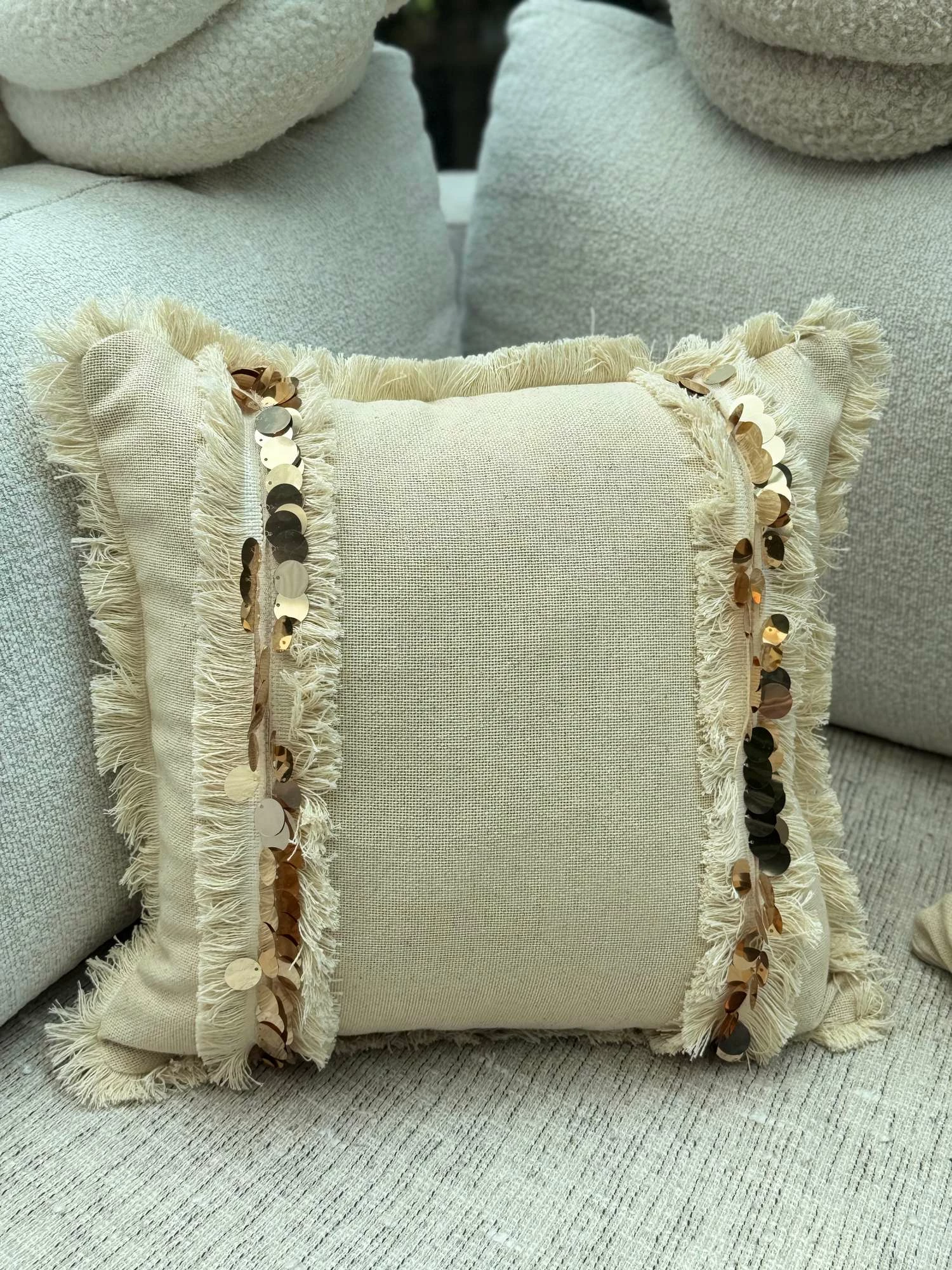 Jastëk dekorativ, mbulesë, bezhë, Evila Originals, KET008, 43x43cm