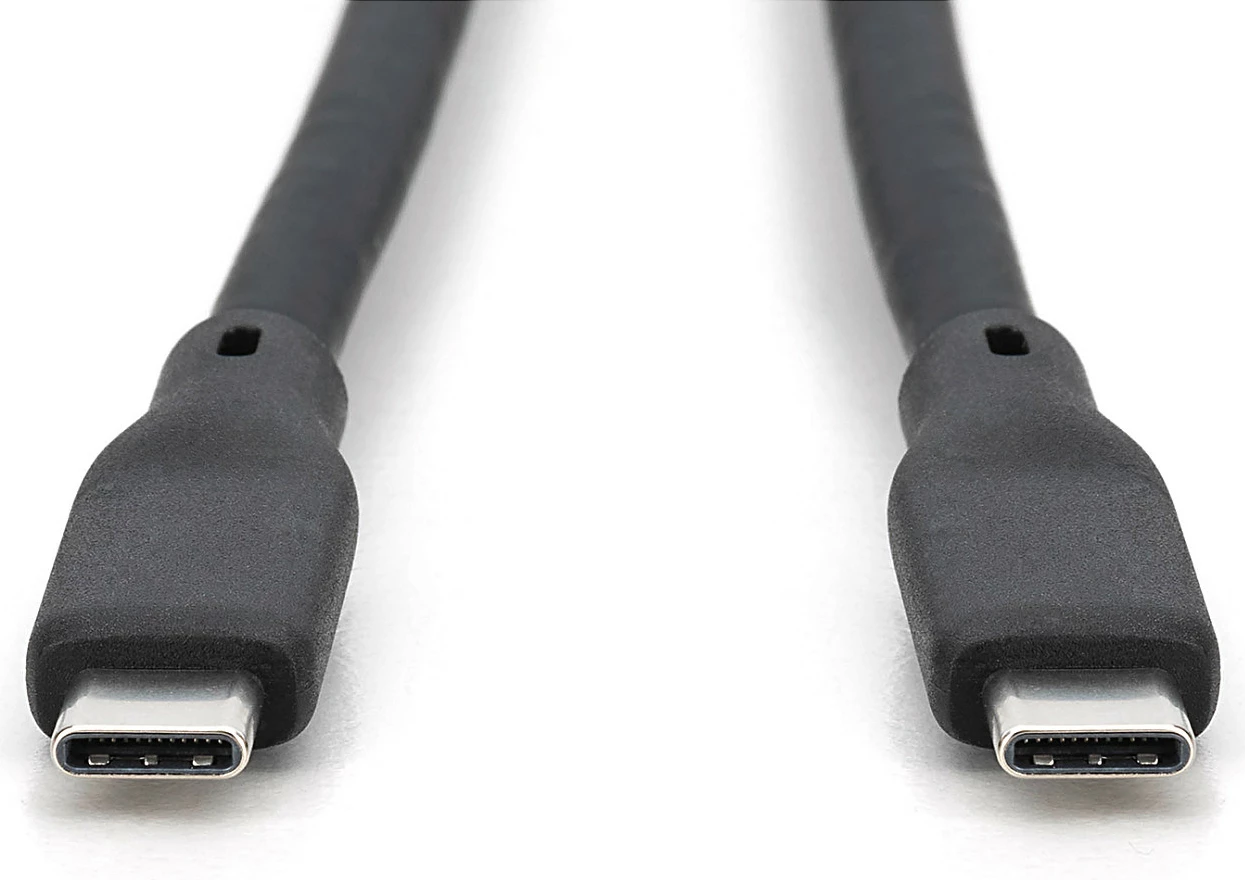 Kabllo USB4 Digitus Type-C në Type-C, 0.5 m, silikoni, e zezë