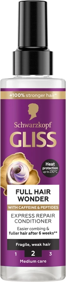 Kondicioner pa shpëlarje për femra Gliss Full Hair Wonder Express 200ml