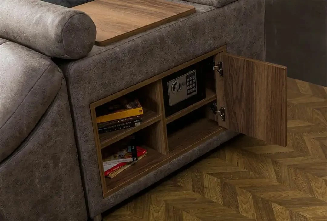 Krevat dopio smart, ngjyrë kafe, Skye Decor, me masazh, USB, audio