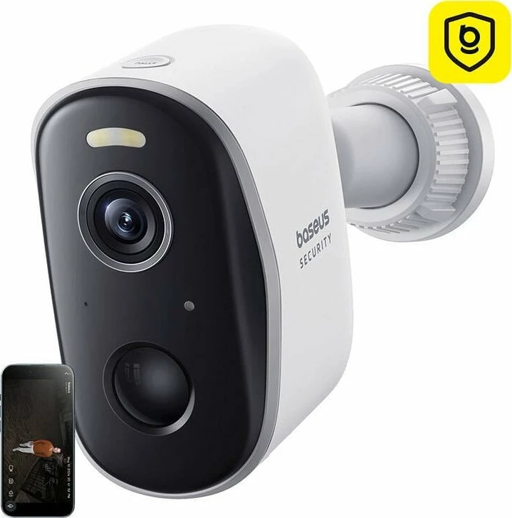 Kamerë sigurie e jashtme Baseus N1 Plus 2K Wi-Fi me bateri 10500 mAh, e bardhë