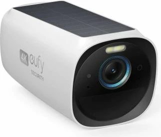 Kamerë sigurie shtesë Anker eufy Security eufyCam 3 4K Wi‑Fi me panel diellor, njohje fytyre, night vision me ngjyra, për jashtë, bardhë/zi, 1 copë