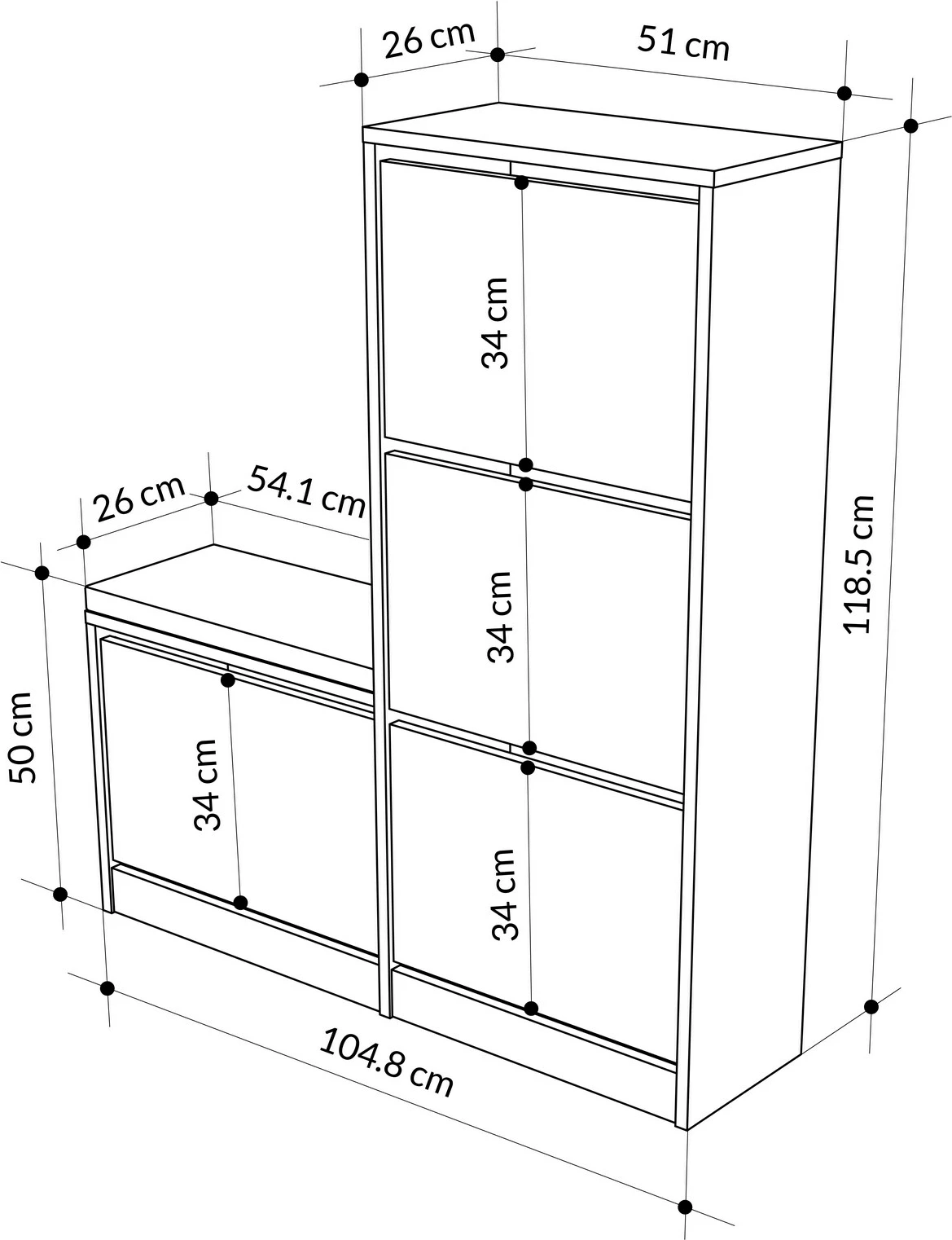 Dollap për këpucë Skye Decor, i bardhë