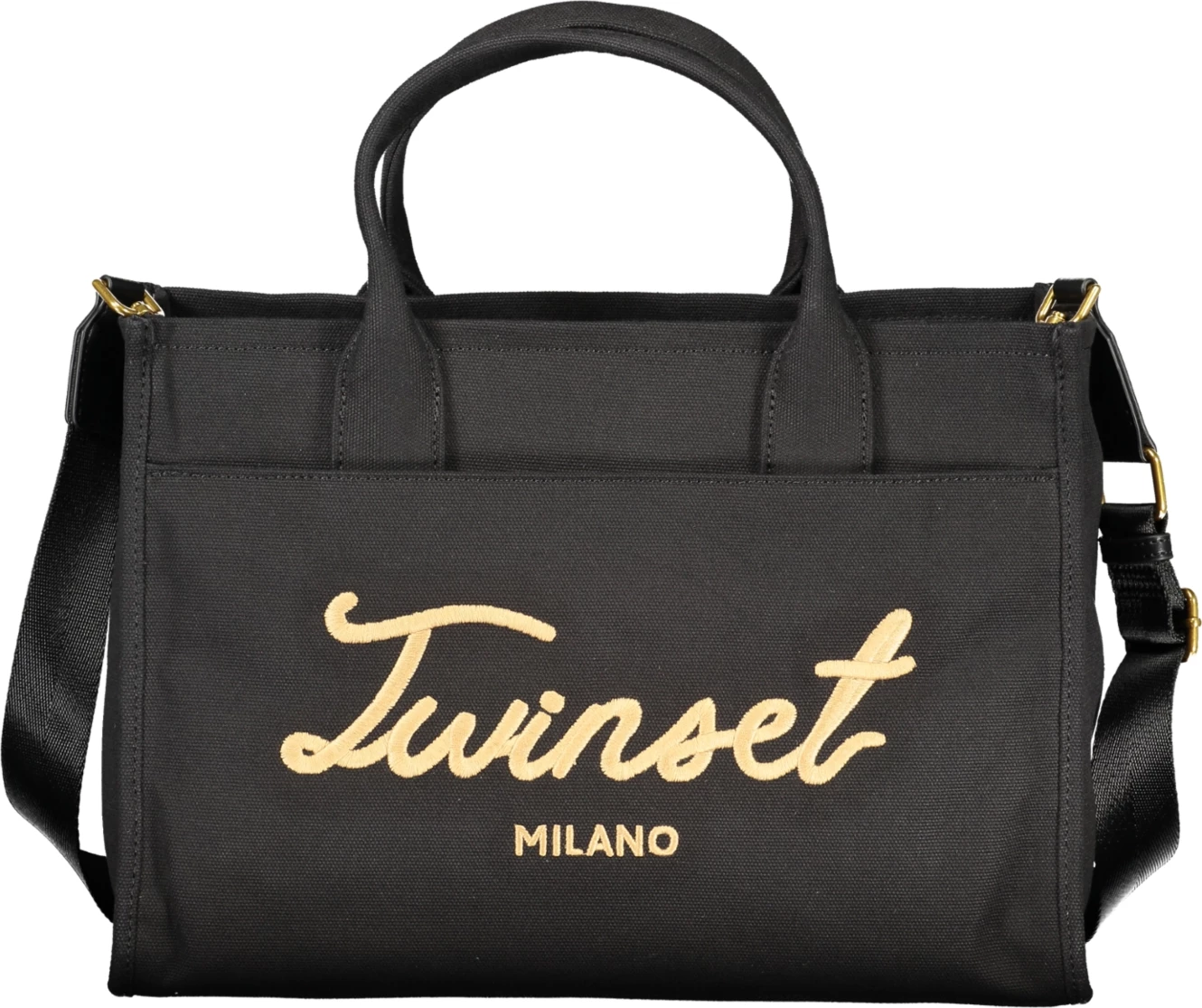 Çantë dore TWINSET, model tote, femra, e zezë